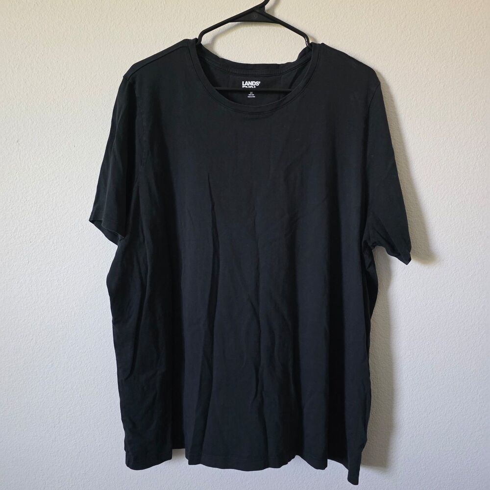 Lands' End Black Cotton Crewneck T-Shirt Women's 2X